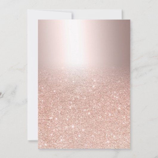 Eiffelturm Rose Gold Glitzer Metallischer Sweet 16 Einladung (Rückseite)