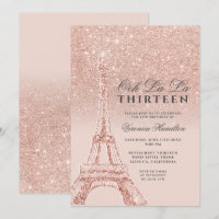 Eiffelturm Rose Gold Glitzer rosa Chic dreizehn