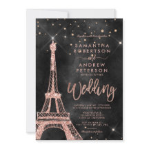 Eiffelturm Rose Gold Glitzer Schwarze Hochzeit