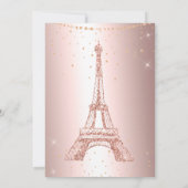 Eiffelturm Rose Gold Metallfolie Quinceanera Einladung (Rückseite)