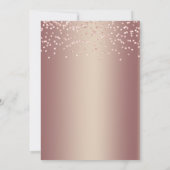 Eiffelturm Rose Gold Sparkle Glitzer Quinceañera Einladung (Rückseite)