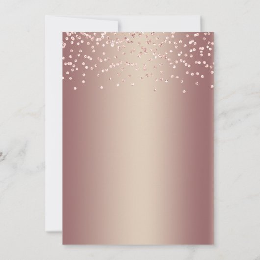 Eiffelturm Rose Gold Sparkle Glitzer Quinceañera Einladung (Rückseite)