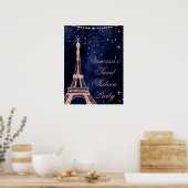 Eiffelturm-Rose Goldgold 16 Willkommenszeichen Poster (Küche)