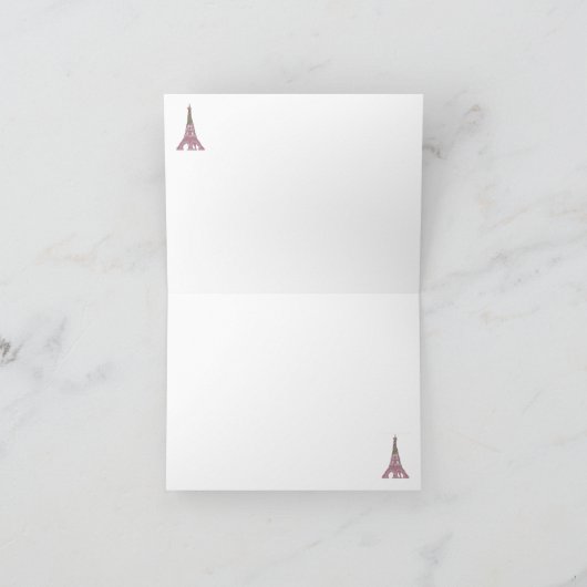 Eiffelturm-Rose Rose Französisch Topiary art Dankeskarte (Innenseite)