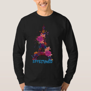 Eiffelturm Rosen Ich liebe Paris Souvenir Frankrei T-Shirt