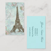 Eiffelturm Rosen und Scrolls Visitenkarte (Vorne/Hinten)