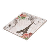 Eiffelturm Rot und Rosa Rose Fliese (Seite)