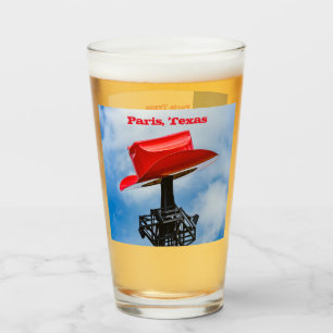 Eiffelturm roter Hut, Paris, Texas, Bierglas Glas