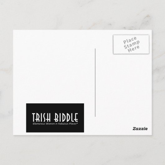 Eiffelturm, rotes Kleid, los! Postkarte (Rückseite)