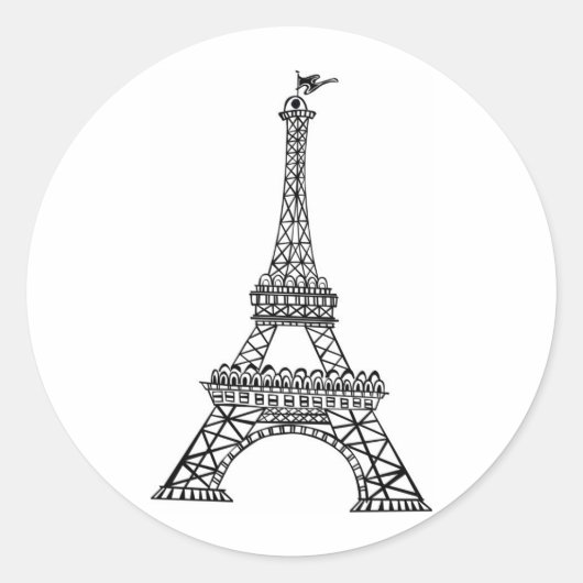 Eiffelturm Runder Aufkleber (Vorderseite)
