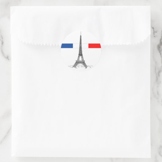 Eiffelturm Runder Aufkleber (Tasche)