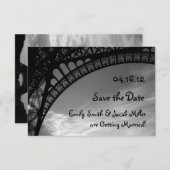 Eiffelturm Save the Date Einladung (Vorne/Hinten)