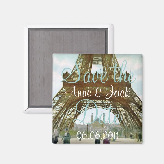 Eiffelturm Save the Date Magnet (Vorderseite/Rückseite)
