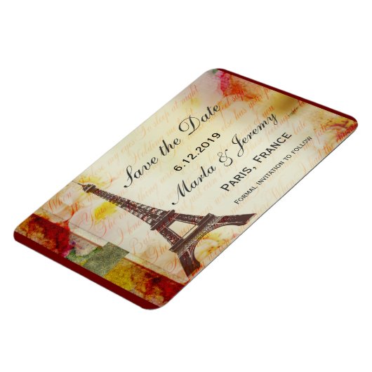 Eiffelturm Save the Date Magnet (Linke Seite)