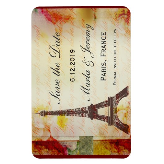 Eiffelturm Save the Date Magnet (Vertikal)