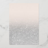 Eiffelturm schick silber Glitzer pink Sweet 16 Folieneinladung (Rückseite)