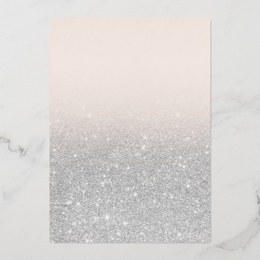 Eiffelturm schick silber Glitzer pink Sweet 16 Folieneinladung (Rückseite)