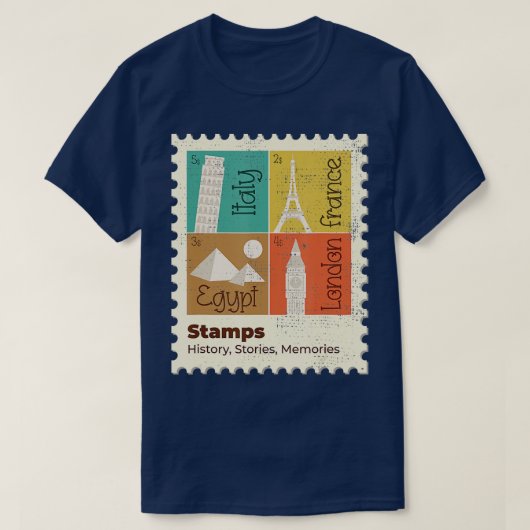 Eiffelturm Schiefer Turm Turm Pisa Pyramid Uhr T T-Shirt (Design vorne)