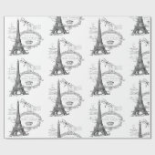 Eiffelturm-Schleifpapier Geschenkpapier (Flach)