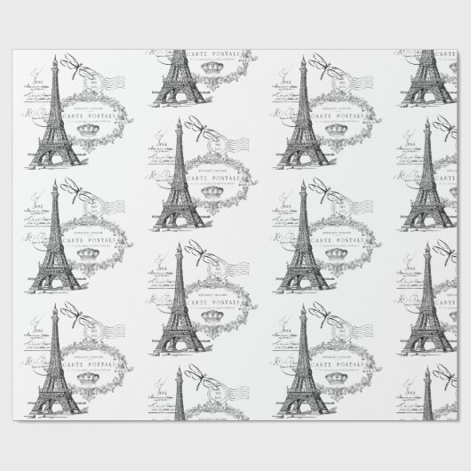 Eiffelturm-Schleifpapier Geschenkpapier (Flach)