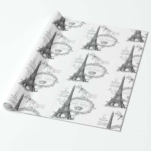 Eiffelturm-Schleifpapier Geschenkpapier (Ungerollt)