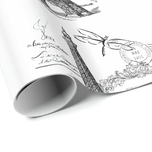 Eiffelturm-Schleifpapier Geschenkpapier (Rolleneckpunkt)