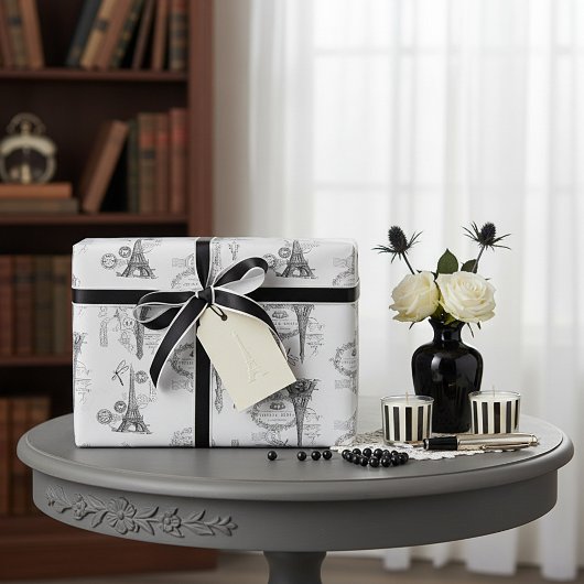 Eiffelturm-Schleifpapier Geschenkpapier