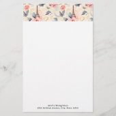 Eiffelturm Schmetterling und Rose Muster Briefpapier (Vorderseite)
