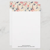Eiffelturm Schmetterling und Rose Muster Briefpapier (Vorne/Hinten)