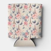 Eiffelturm Schmetterling und Rose Muster Dosenkühler (Vorderseite)