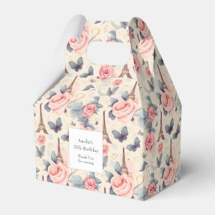 Eiffelturm Schmetterling und Rose Muster Geburtsta Geschenkschachtel