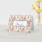 Eiffelturm Schmetterling und Rose Muster Geburtsta Karte (Gelbe Blume)