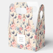 Eiffelturm-Schmetterling und Rose-Muster Hochzeit Geschenkschachtel (Geöffnet)