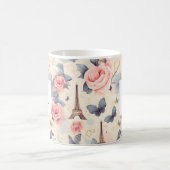 Eiffelturm Schmetterling und Rose Muster Kaffeetasse (Mittel)