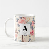 Eiffelturm Schmetterling und Rose Muster Kaffeetasse (Links)
