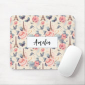 Eiffelturm Schmetterling und Rose Muster Mousepad (Mit Mouse)