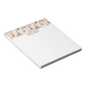 Eiffelturm Schmetterling und Rose Muster Notizblock (angewinkelt)