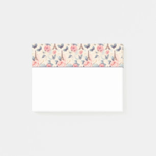 Eiffelturm Schmetterling und Rose Muster Post-it Klebezettel