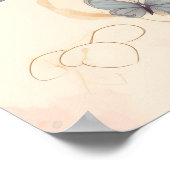 Eiffelturm Schmetterling und Rose Muster Poster (Ecke)