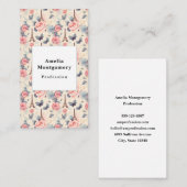 Eiffelturm Schmetterling und Rose Muster Visitenkarte (Vorne/Hinten)
