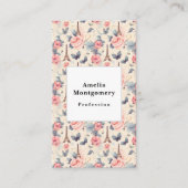 Eiffelturm Schmetterling und Rose Muster Visitenkarte (Vorderseite)