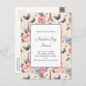 Eiffelturm Schmetterling und Rose Muttertag Postkarte (Vorne/Hinten)