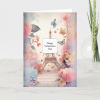 Eiffelturm Schmetterlinge und Blume Valentins