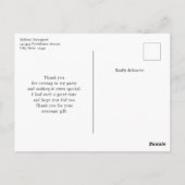 Eiffelturm Schmetterlinge und Blume Vielen Dank Postkarte (Rückseite)