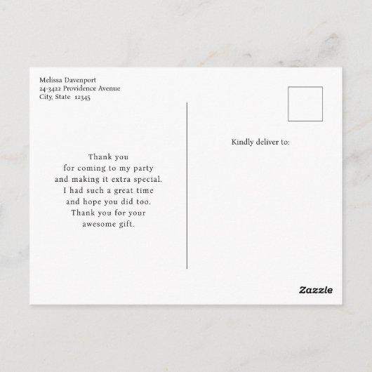 Eiffelturm Schmetterlinge und Blume Vielen Dank Postkarte (Rückseite)