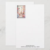 Eiffelturm Schmetterlinge und Blumen Briefpapier (Vorne/Hinten)