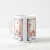Eiffelturm-Schmetterlinge und Blumen Kaffeetasse (Vorderseite Links)