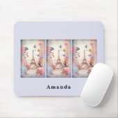 Eiffelturm Schmetterlinge und Blumen Mousepad (Mit Mouse)