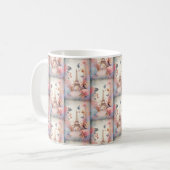 Eiffelturm Schmetterlinge und Blumen Muster Kaffeetasse (Vorderseite Links)