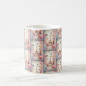 Eiffelturm Schmetterlinge und Blumen Muster Kaffeetasse (Mittel)